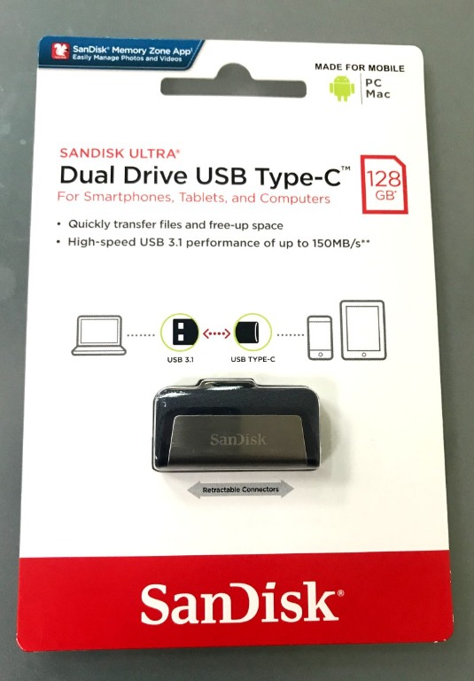 Sandisk Ultra Dual Drive USB Type-C 128GB, Mobile Phones & Gadgets ...