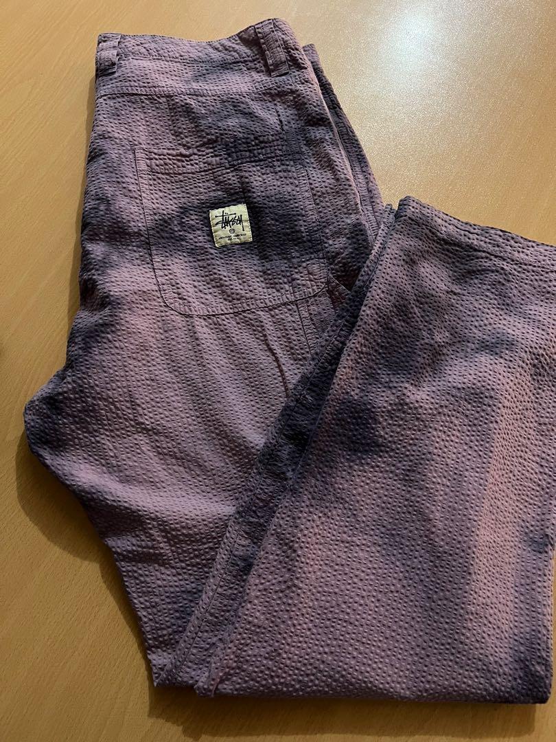 Stussy seersucker work purple pants 