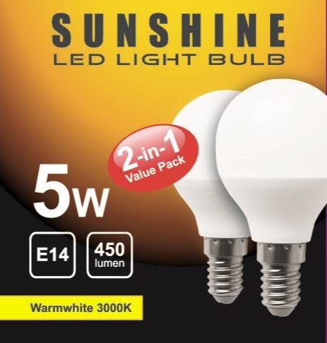 SUNSHINE 5W E14 LED Bulb LGT-5E14W-D (2in1) - Warmwhite (LED 慳電