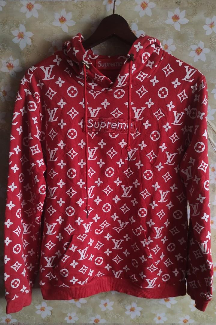 Fake Supreme x LV hoodie, Men's Fashion, Tops & Sets, Hoodies on Carousell