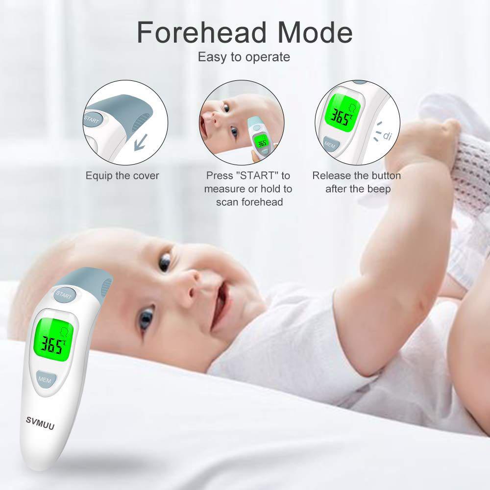 SVMUU Ear and Forehead Thermometer, Digital Infrared Thermometer for