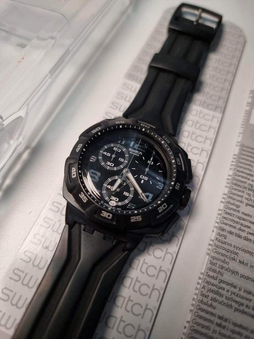 Swatch Chrono Plastic SUIB400 Black, Men's Fashion, Watches ...