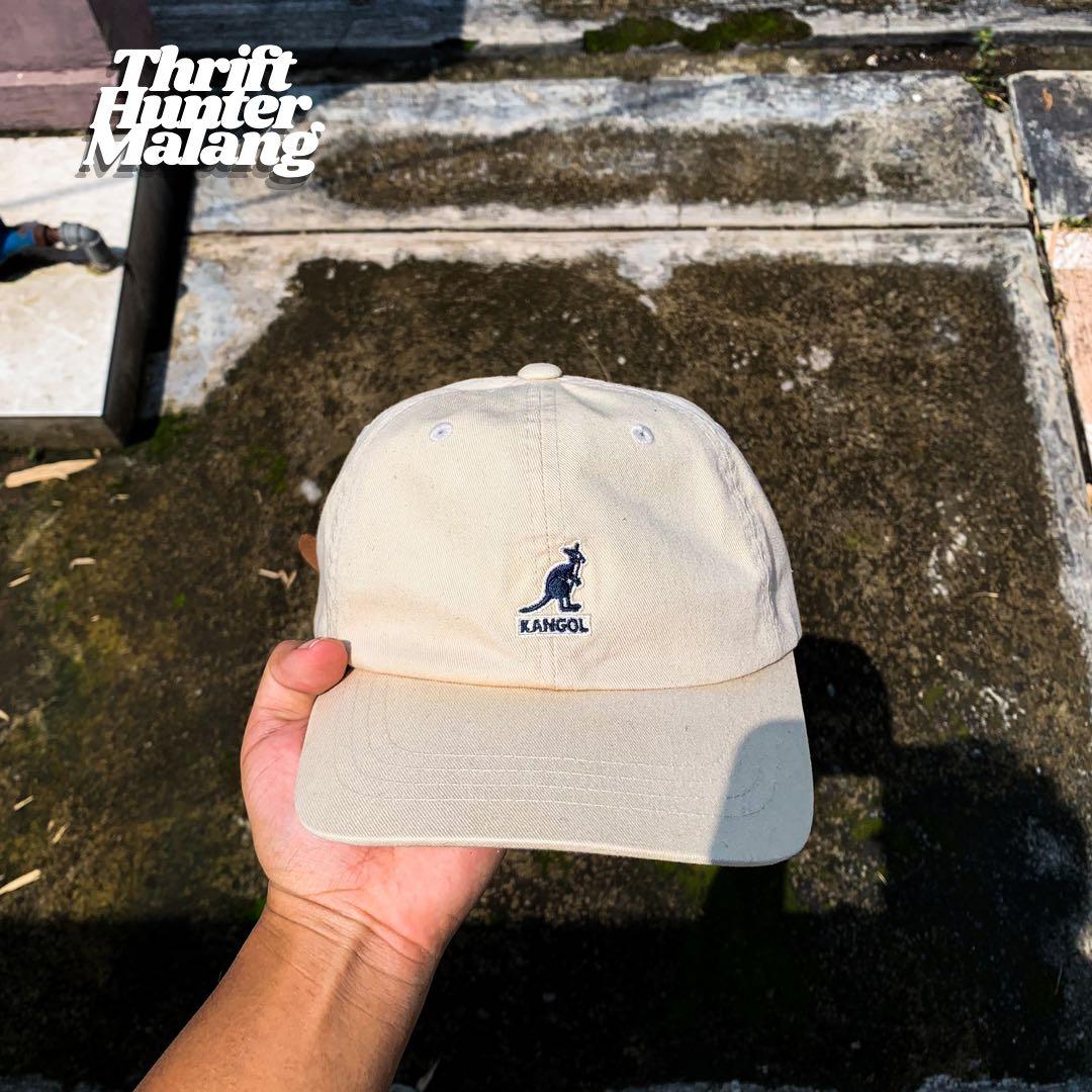 Panel Kangol Leather Strapback, Fesyen 