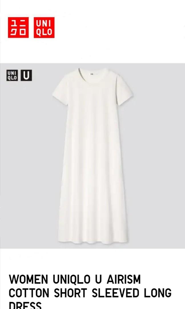 UNIQLO Uniqlo U AIRism Cotton Short Sleeved Longline Flared Dress