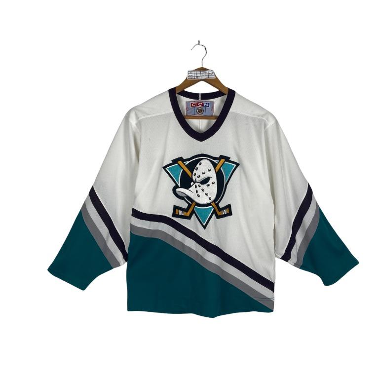Vintage 90's Anaheim Mighty Ducks Jersey Eggplant Mesh Blank CCM NHL Hockey
