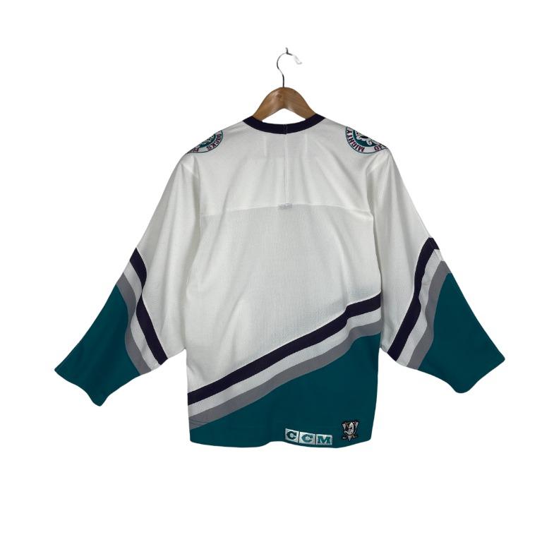 Anaheim Mighty Ducks CCM Jersey Vintage NHL Rare White Alternate