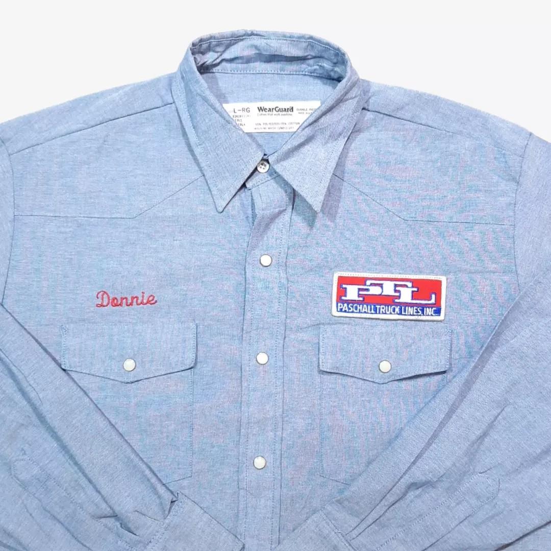 Vtg wear guard PTL workshirt, Fesyen 