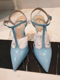 zara light blue shoes