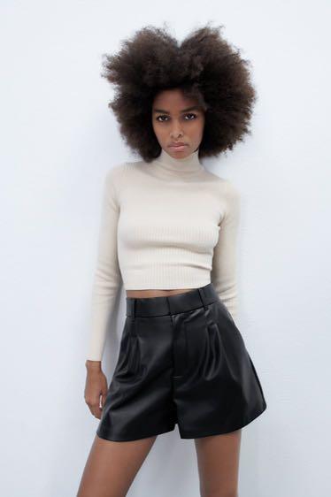 Zara leather shorts Women s Fashion Bottoms Shorts on Carousell