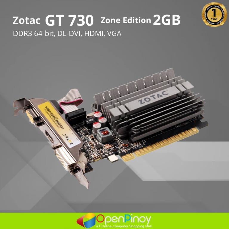 Zotac gt 730 zone edition 2gb 64bit ddr3 store