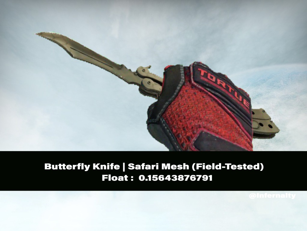 (0.15FV) Butterfly Knife Safari Mesh FT CSGO SKINS KNIVES, Video Gaming, Gaming Accessories, In