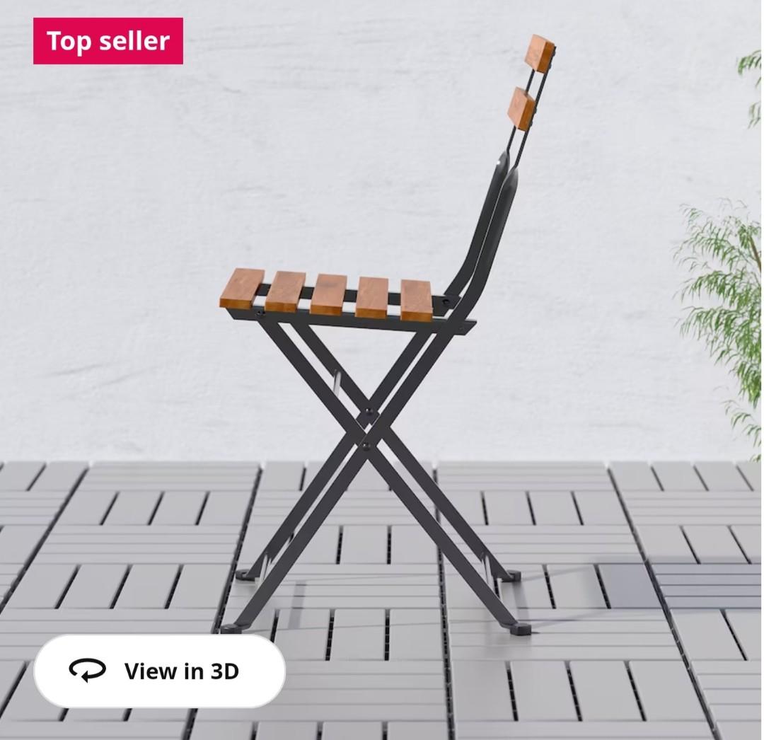 [02 UNITS] Foldable Chair [Ikea Tarno] ORIGINAL, Furniture & Home