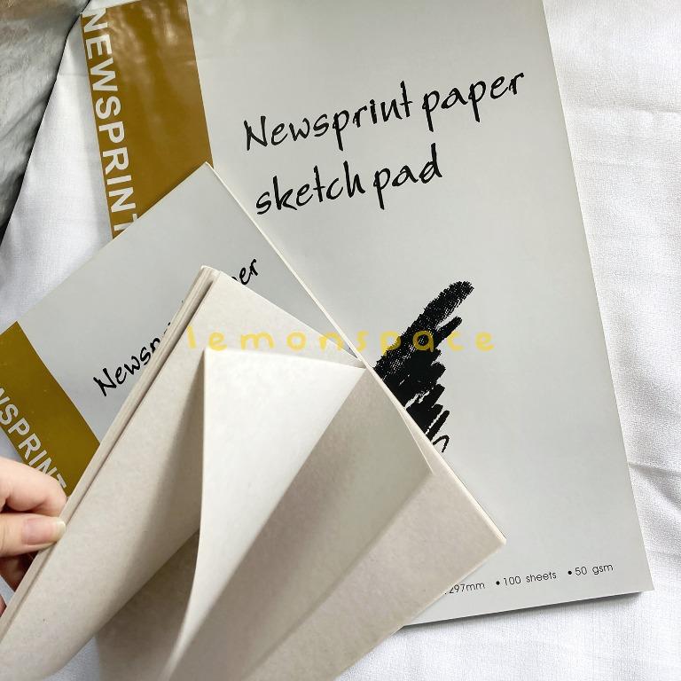 100 sheets Newsprint Paper Sketch Pad 50gsm A3 A4 pencil charcoal