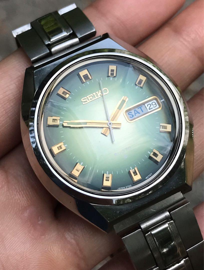 1972 Seiko Electronic EL-370 Green Dial 3703-8070 Preloved, Men's Fashion,  Watches & Accessories, Watches on Carousell