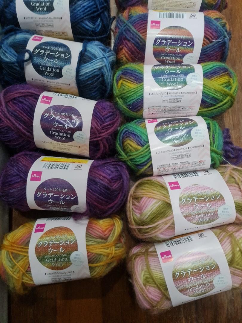 60x Daiso Yarn crochet knitting set, Hobbies & Toys, Stationery & Craft
