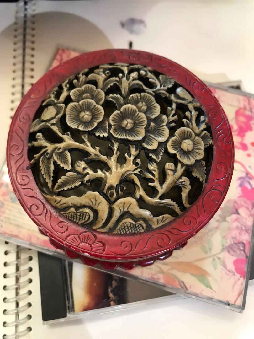 天然石 玉 香盒 天然石 玉 香盒