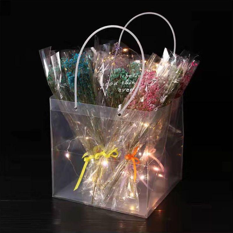 透明花袋蛋糕袋禮物袋蛋糕袋塑膠袋禮盒袋手提袋 興趣及遊戲 手作 自家設計 其他 Carousell