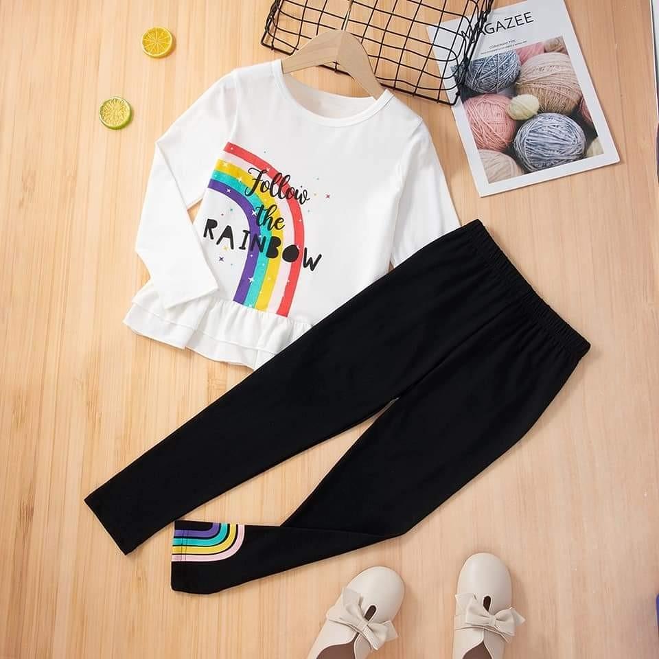 Girl rainbow clothing set. Babies Kids Babies Kids