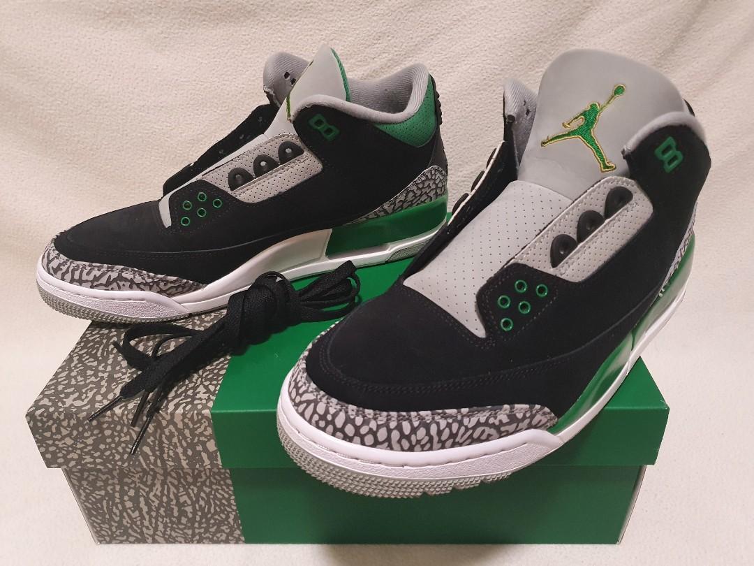 jordan 3s green and grey