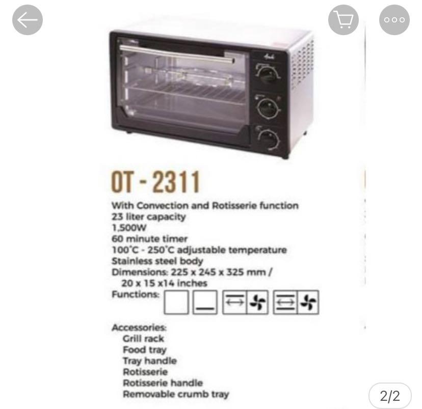 ASAHI CONVECTION OVEN, TV & Home Appliances, Kitchen Appliances, Ovens