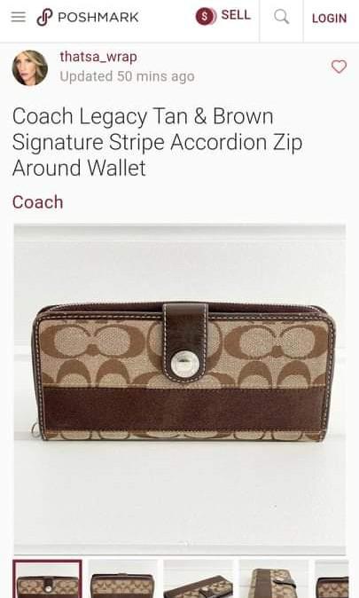 Coach legacy stripe wallet Clearance