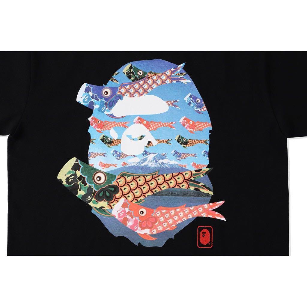 BAPE KOINOBORI CARP FLAGS APE HEAD TEE 兒童節限定鯉魚短t, 他的時尚