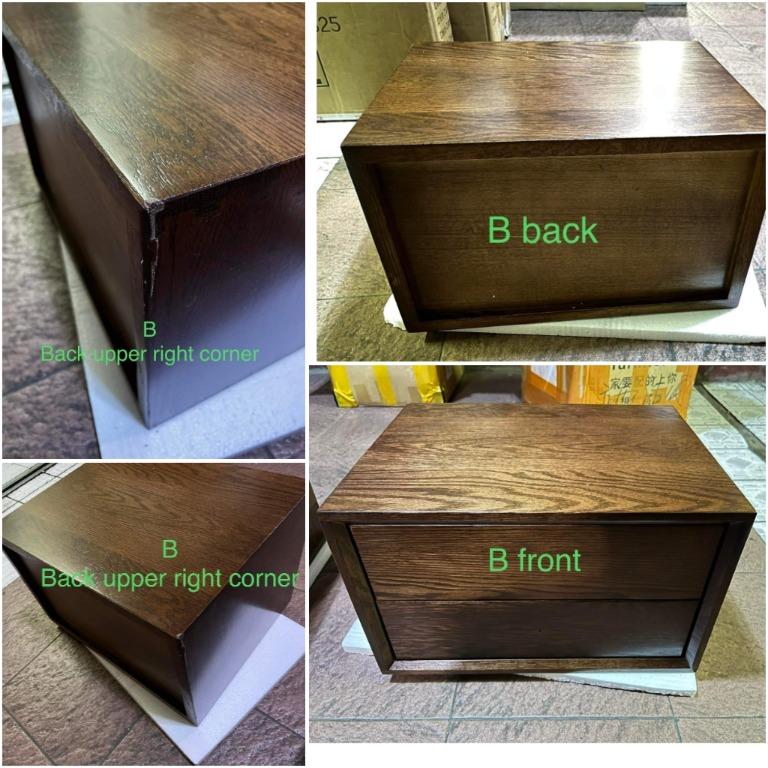 Bedside Tables made of Red Oak Wood, Furniture & Home Living, Furniture