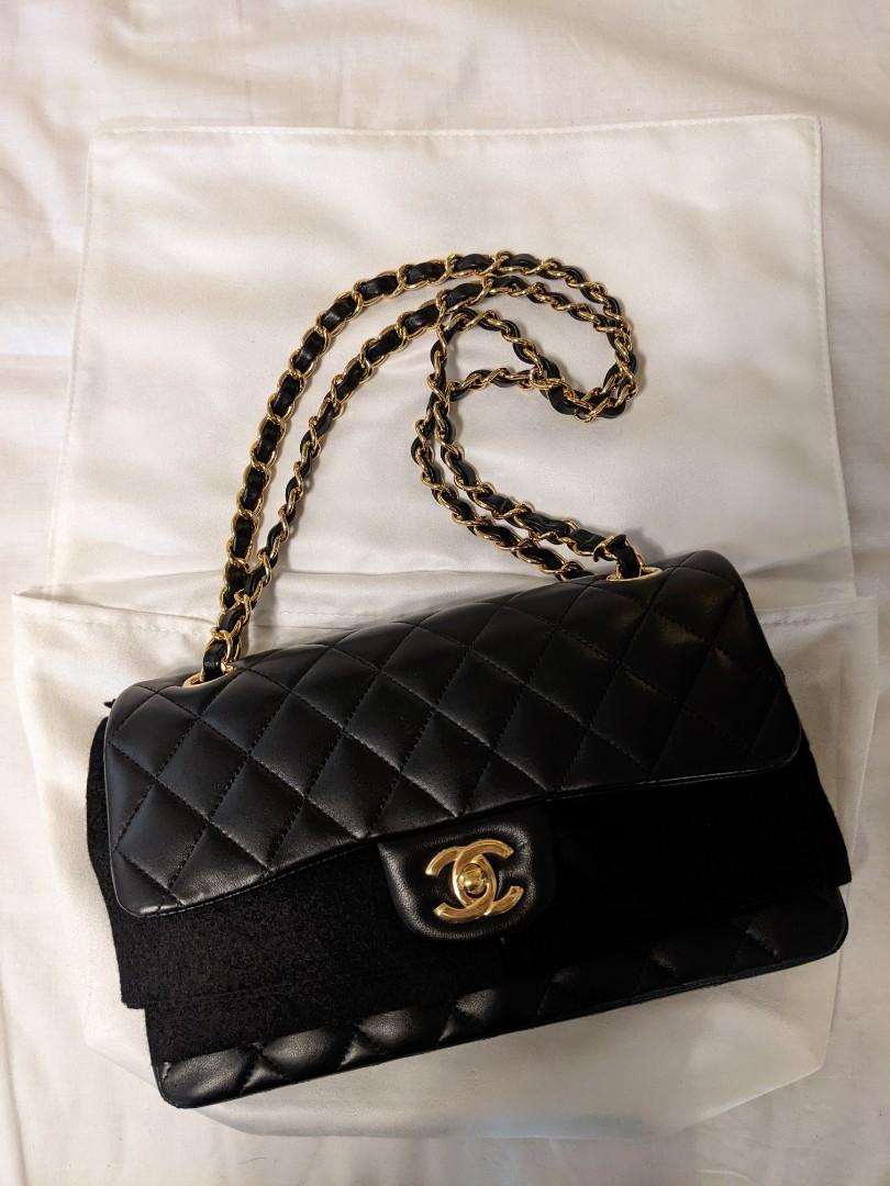 Chanel 9 Black Classic Double Flap Bag with Gold Hardware