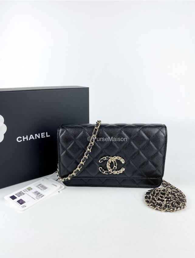 Brand New Chanel French New Wave Wallet on Chain (WOC) Caviar