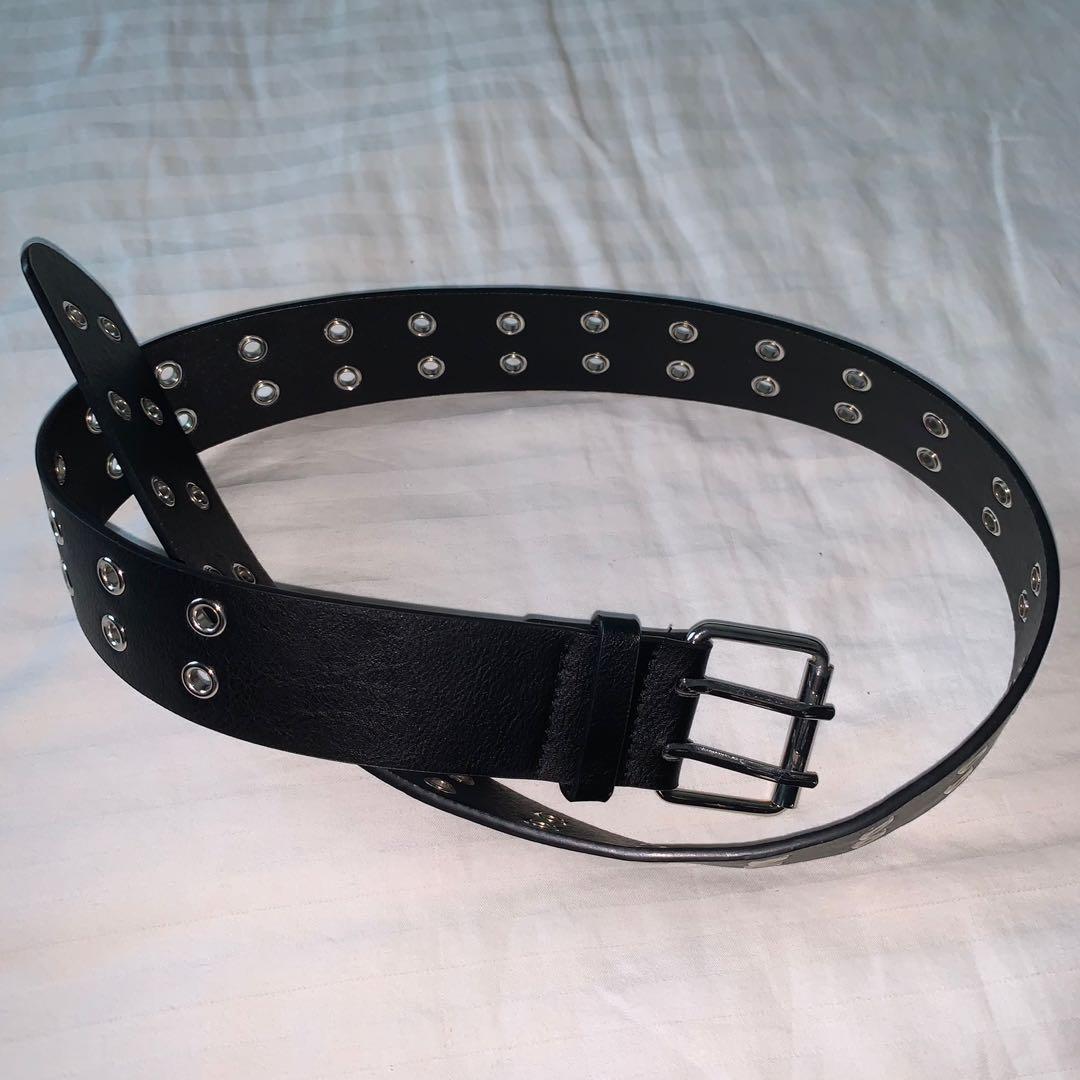 brandy melville faux leather grommet 