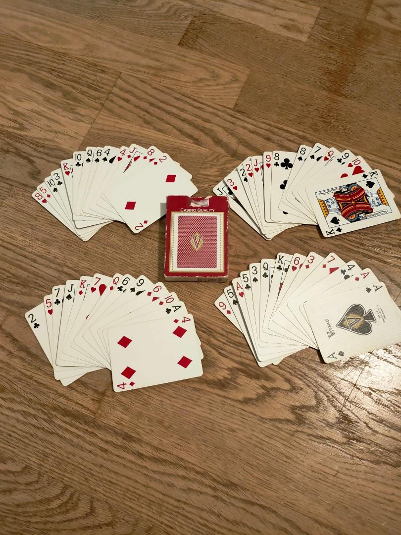 Casino quality Vegas Brand playing cards, red back design, used in good  condition, 52 cards in