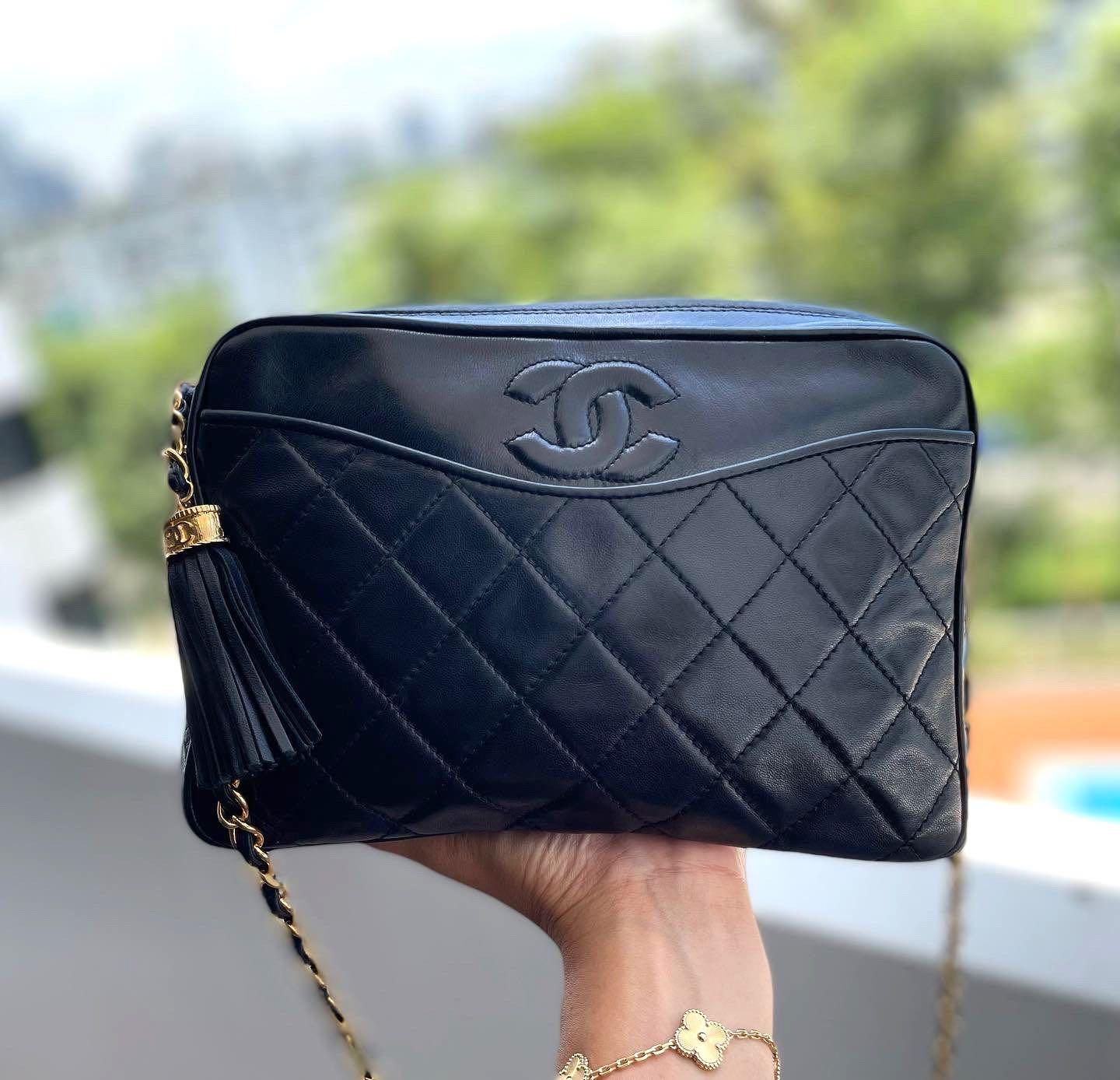 Chanel Black Quilted Classic Camera Case CC Clasp Pocket Bag  Boutique  Patina