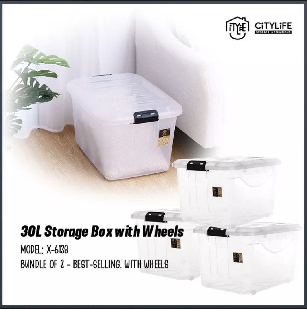 citylife-30l-storage-box-with-wheels-furniture-home-living-home