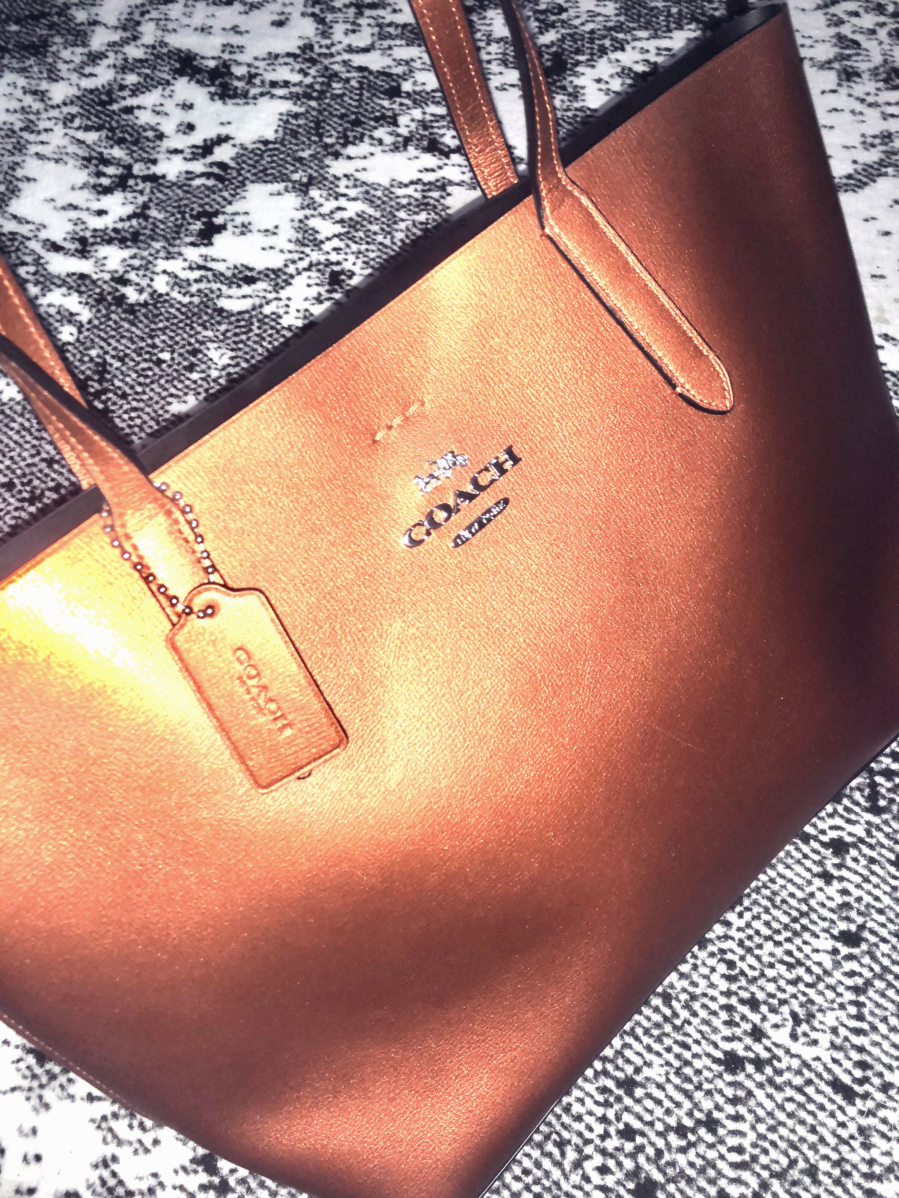Metallic avenue sales tote coach