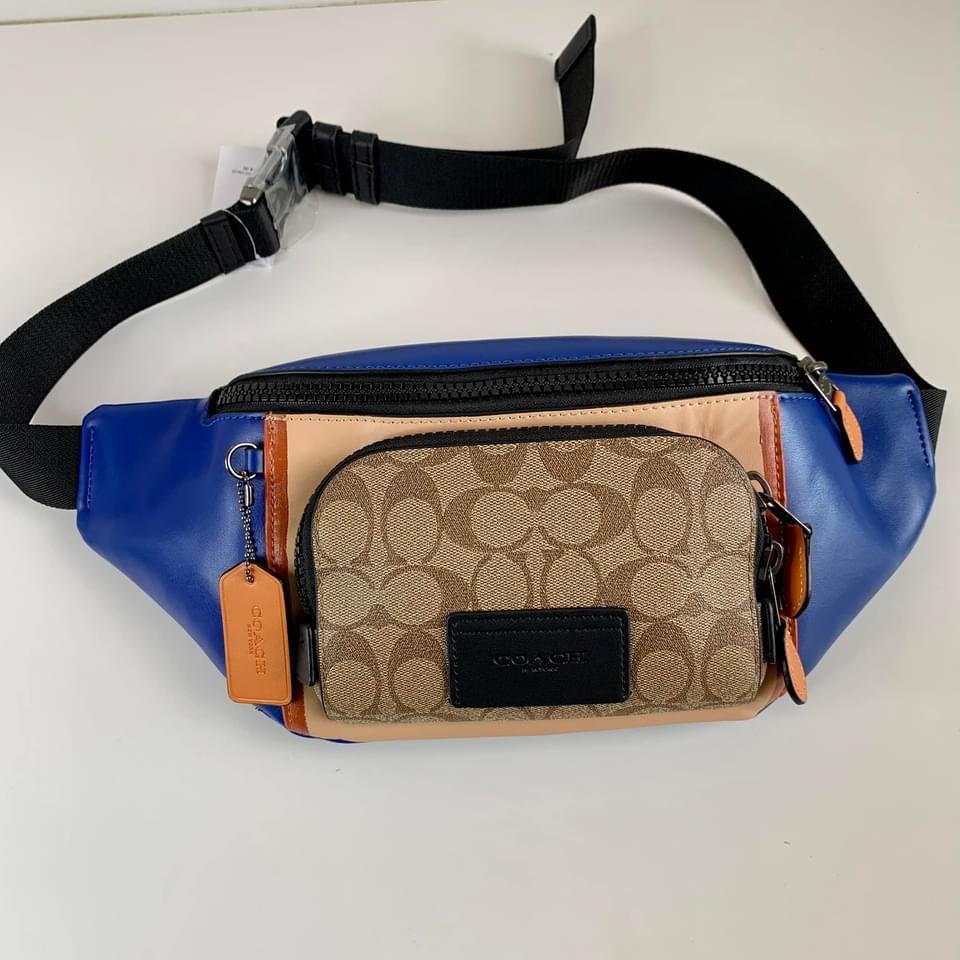 Coach Track Belt Bag in Colorblock Signature, Men's Fashion, Bags, Belt