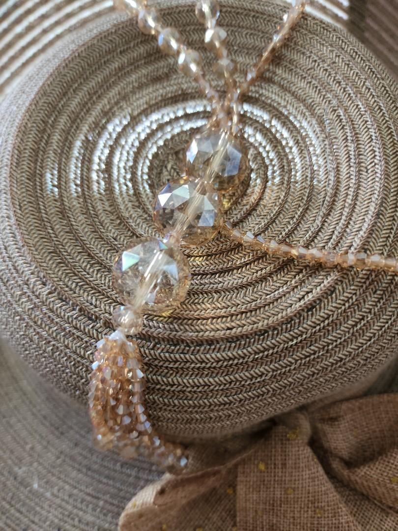 Champagne crystal necklace outlet