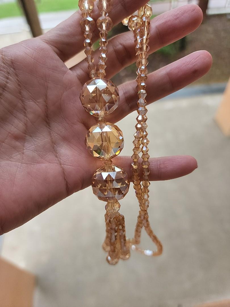 Champagne crystal necklace store
