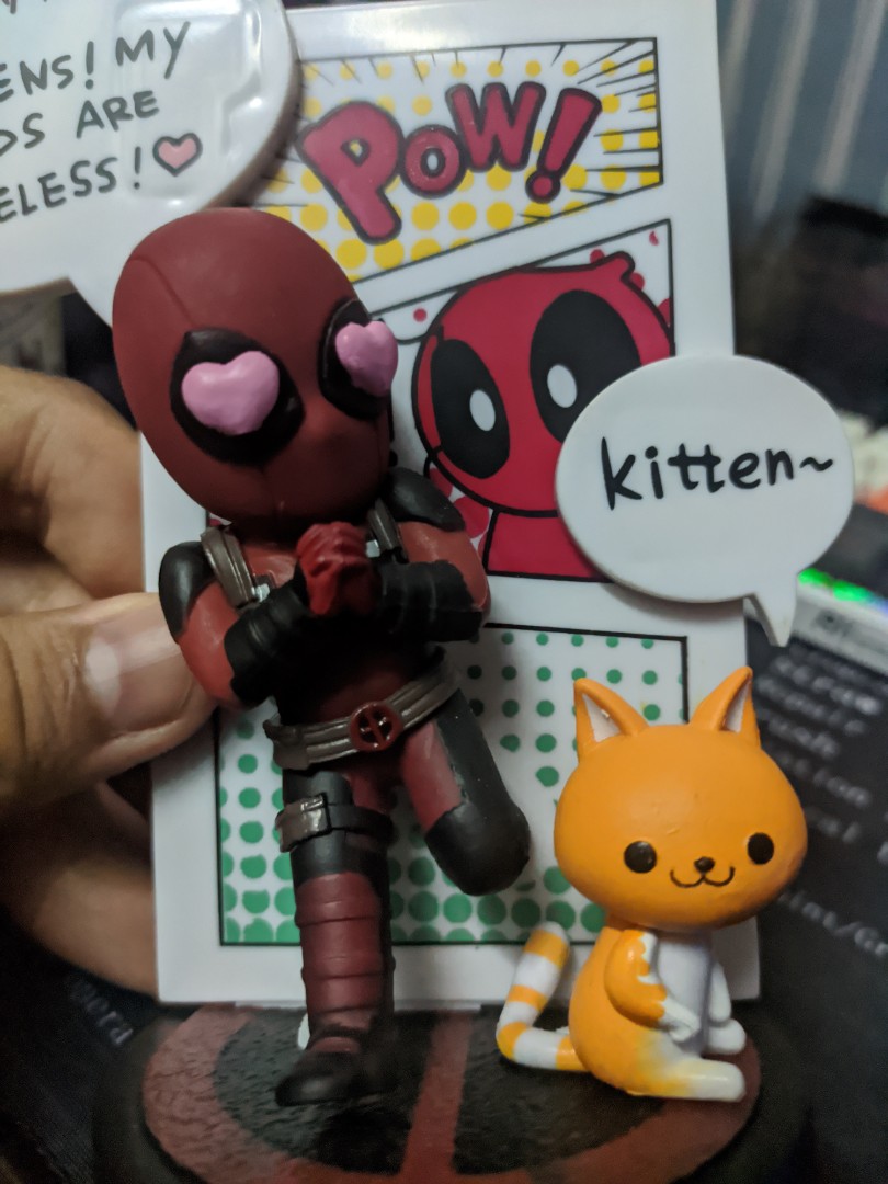 Deadpool with Kitten figure Chibi on Carousell