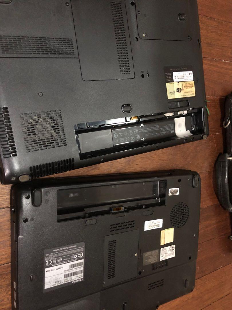 Defective laptop (Category: Laptops & Notebooks) located in Las Pinas. Submitted by preslee.moore (Listing ID 1149253044, Image 2). Description: Send your offer nalang mga boss. Brand: Toshiba and HP .