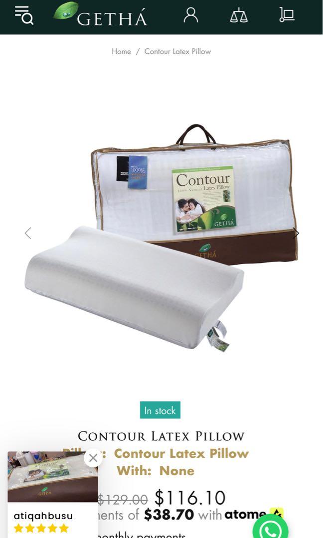 Getha Contour Latex Pillow Furniture Home Living Bedding