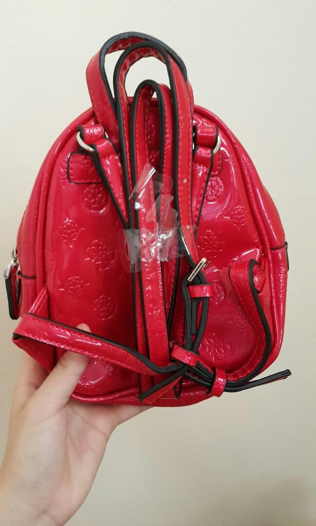 Red guess mini 2025 backpack