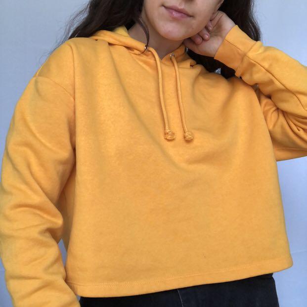 Yellow hoodie shop women's h&m
