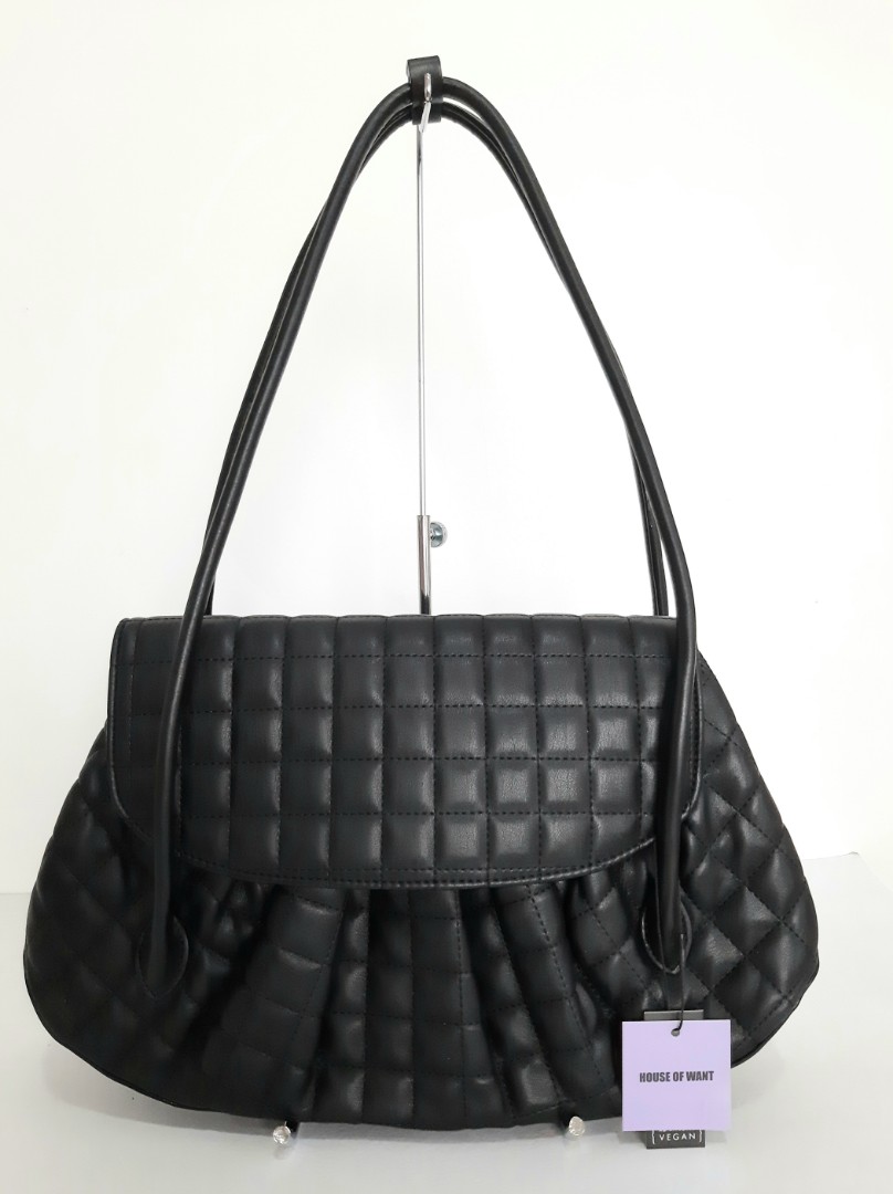 House of Want Fire Saddle Flap Bag In Black Quilted main image 1