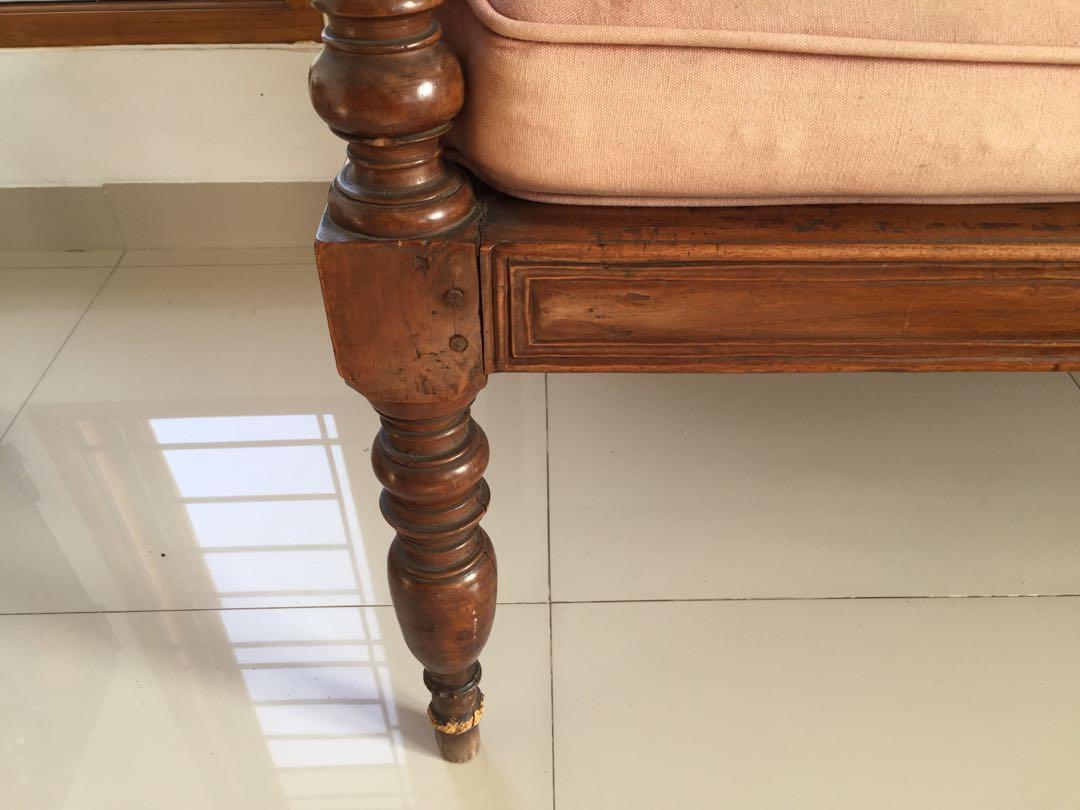 Kursi Panjang Kayu Jati Tua 200 Cm, Antik, Furnitur di Carousell