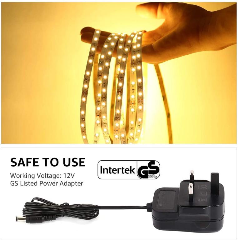 "LE Warm White LED Strip Light 5M, 1200lm Dimmable Light Strip, 300