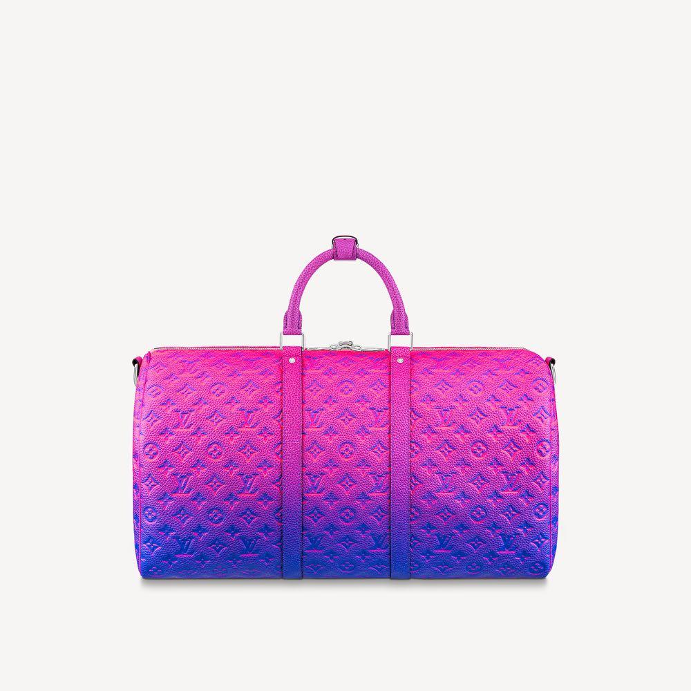 Louis Vuitton Illusion Keepall 50 pink purple gradient duffle bag