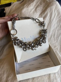 MaxMara silver necklaces with small stones 誇張銀頸鏈64202680953345110