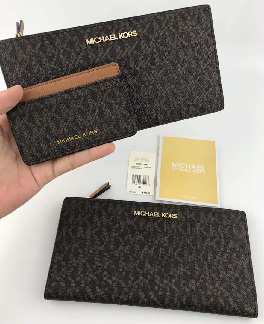 Dark brown online michael kors wallet