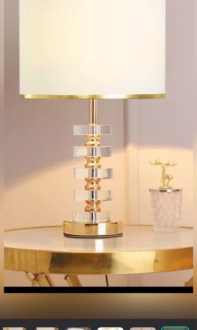 stacked crystal spheres table lamp