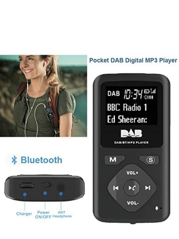 Pocket DAB Radio Portable Digital Radio With Bluetooth MP3 Player